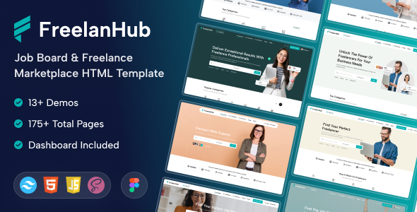 FreelanHub Modèle HTML de plateforme pour emploi et de travail indépendant